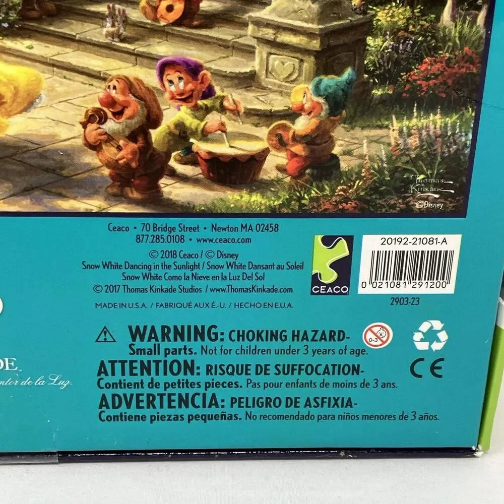 Thomas Kinkade Disney Snow White Puzzle 750 Pc Ceaco‎ Dancing Cottage Garden